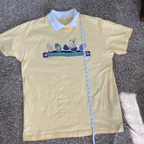 Vintage Spring Easter Bunny Shortsleeve Yellow T-Shirt - Picture 8 of 10
